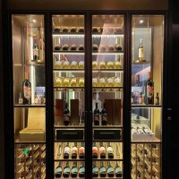 广东豪华葡萄酒展示柜现代威士忌酒柜亚克力玻璃家居酒柜