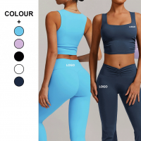 定制高品质透气拉链夹克运动服健身房运动文胸套装臀部提升打底裤女性跑步健身瑜伽服套装