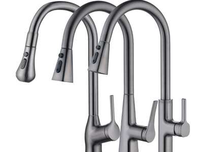 现代304不锈钢厨房水龙头防溅水龙头，带拉喷雾器和厨房用柔性水槽混合器