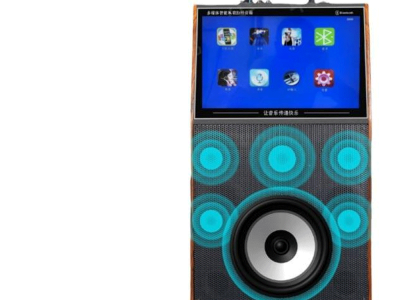 一体机移动KTV卡拉ok机户外移动扬声器，带显示屏，用于广场舞218V卡拉ok视频播放器