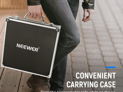 录制视频和音频电视提示器高清显示器NEEWER X12铝制提词器，带RT-110遥控器