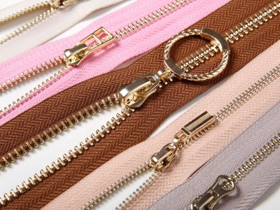 高品质耐用定制金属拉链金齿锌合金开口式箱包服装配件青铜黄铜材料