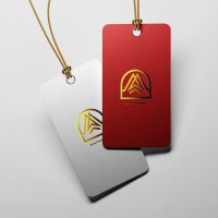 高品质400gsm铜版纸标签定制设计金箔标志吊牌t恤/服装/牛仔裤/包