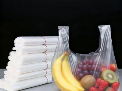 低价食品级保鲜可密封白色背心风格厨房食品包装塑料袋