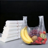 低价食品级保鲜可密封白色背心风格厨房食品包装塑料袋