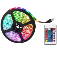 Joystar 5V 3m 24键红外遥控发光二极管5050柔性RGB发光二极管条形灯套件室内USB IP20灯串装饰