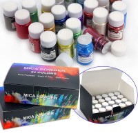 กำหนดเอง 56 สีมุกเม็ดสีเครื่องสำอางเกรดเม็ดสีผง Mica Pigment ผงสำหรับลิปกลอสสบู่ทำเรซิน