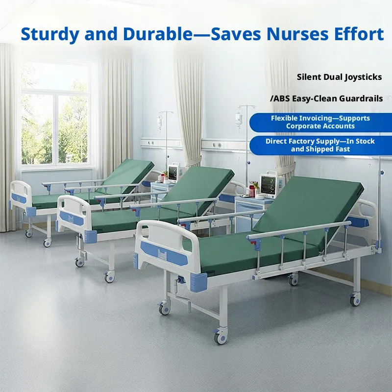 Manual Double Crank Medical Bed | Material Options Available