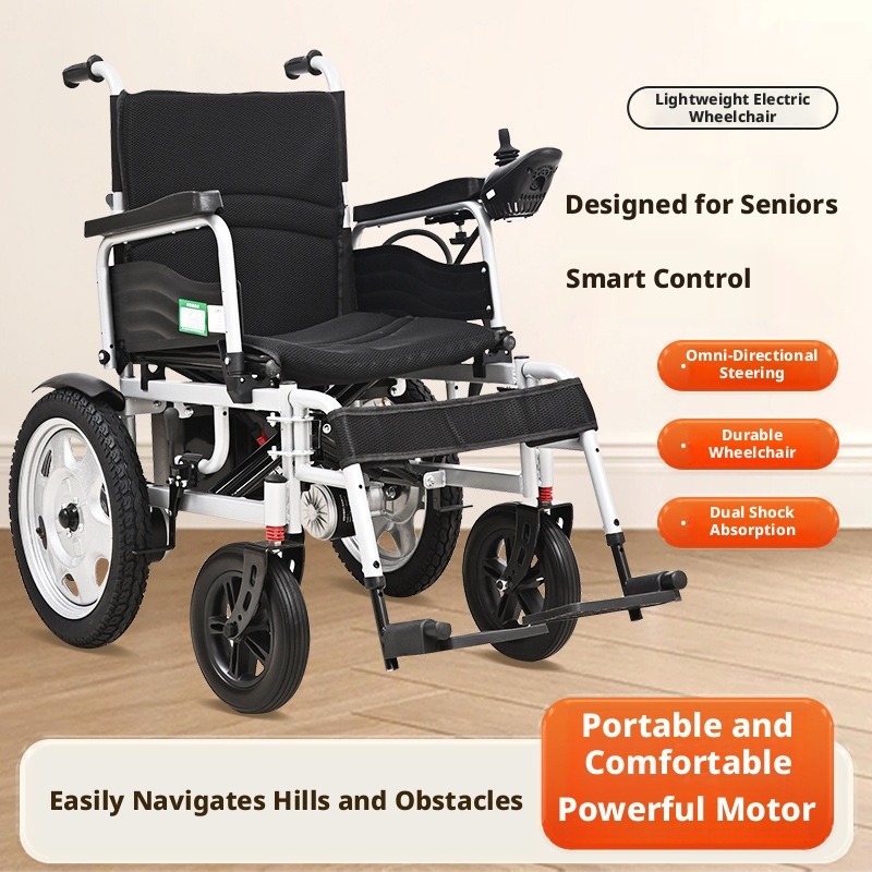 Smart Automatic Folding Electric Wheelchair, Lightweight & Portable
